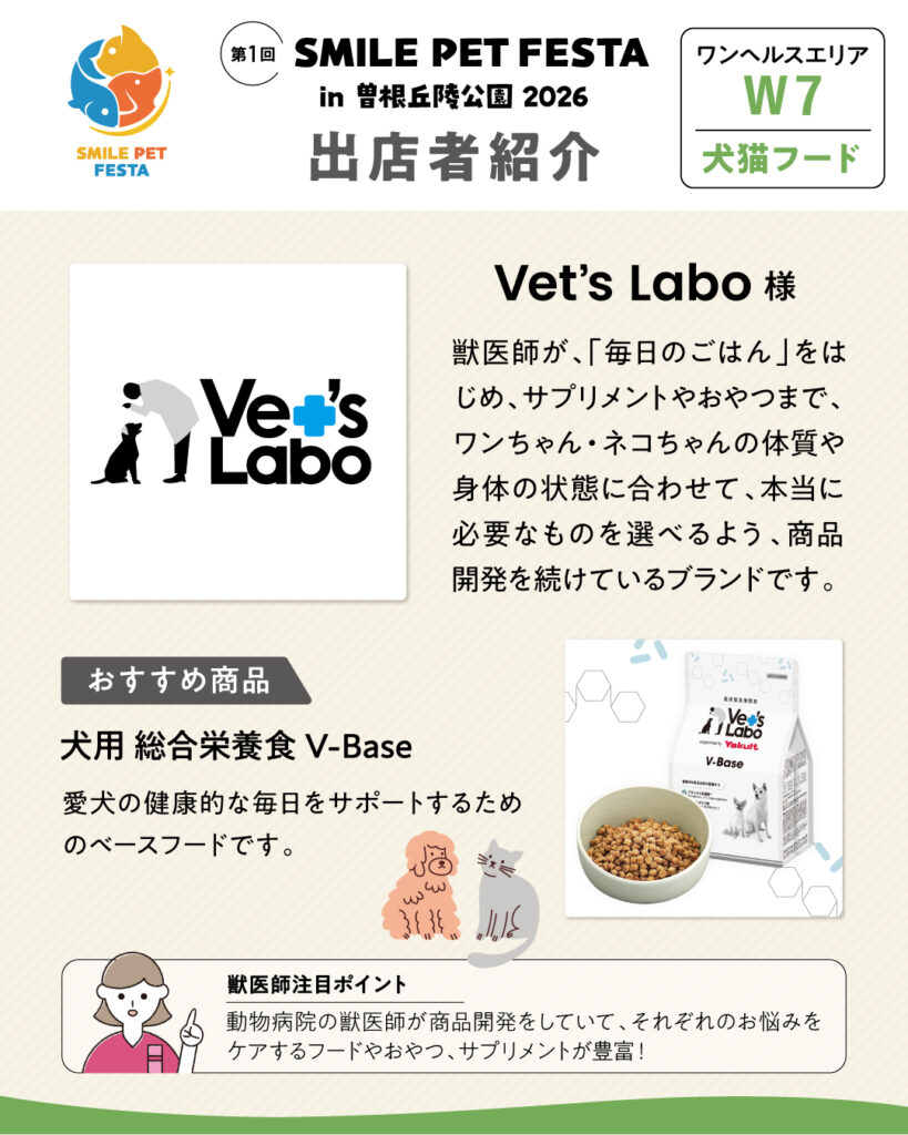 ワンヘルスエリア　ブース番号W7　Vet’s Labo